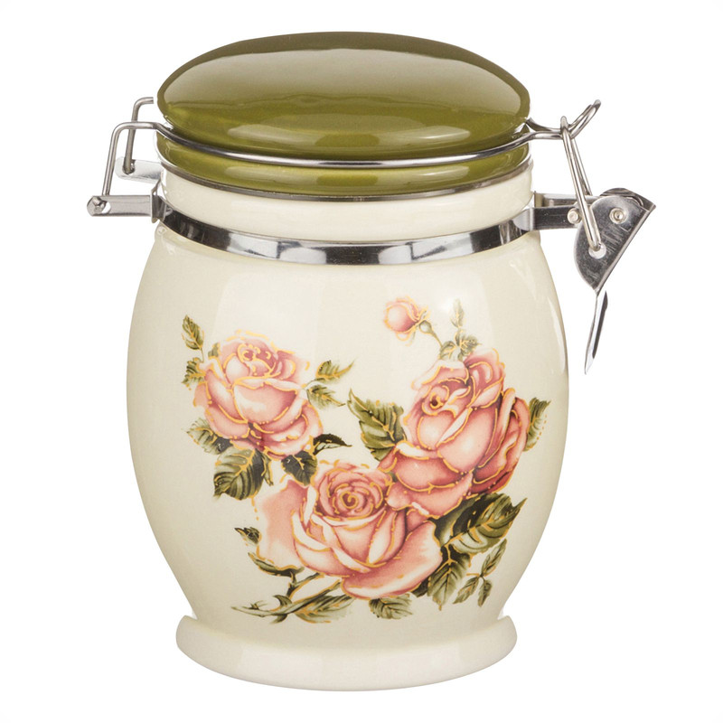 

Eмкость Agness для сыпучих продуктов "корейская роза" 11,5x11,5 см. высота=15 см 750 мл, Разноцветный