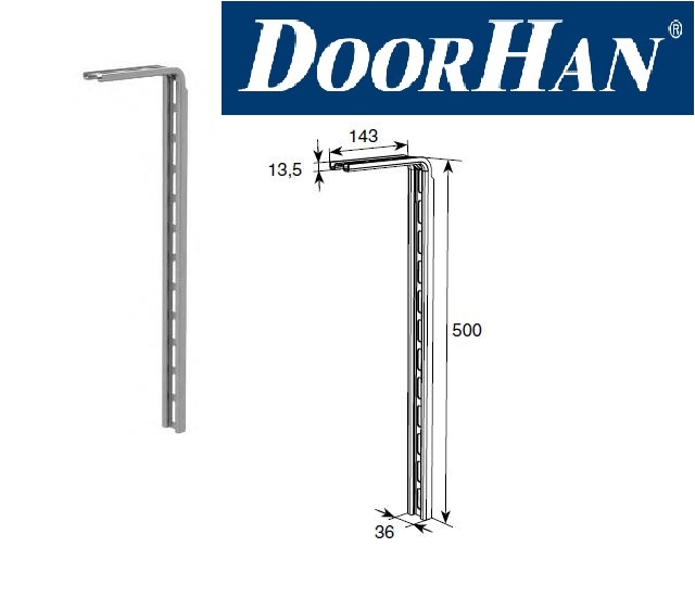 

Кронштейн DoorHan 7435345 горизонтальных направляющих универсальный L=500мм