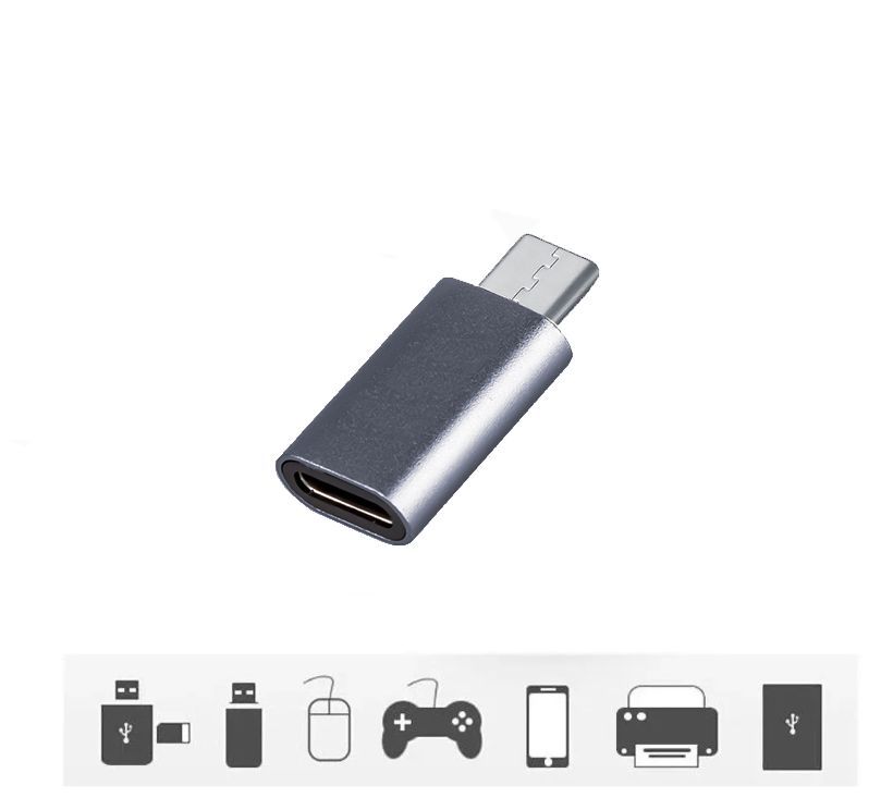 

Переходник Micro USB на Type-C G-03 серый, Переходник Micro USB на Type-C G-03