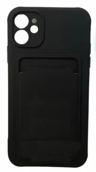 

Накладка силикон для iPhone 14 c отделом для хранения карт Черный, iPhone 14