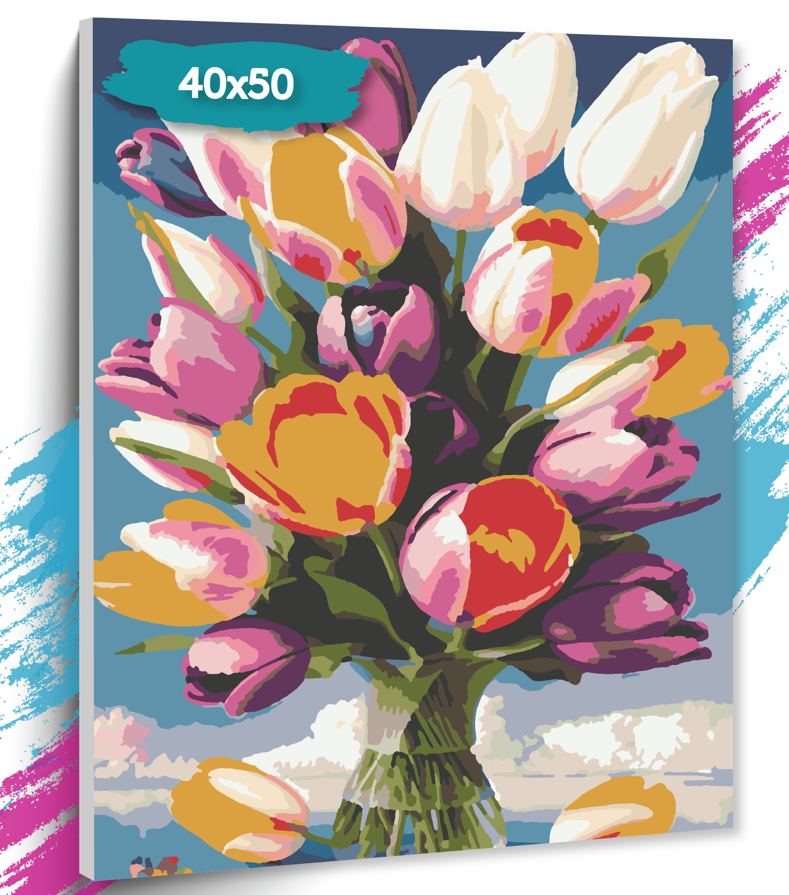 Картина по номерам ТТ Тюльпаны в вазе GK0245 Холст на подрамнике 40х50 см