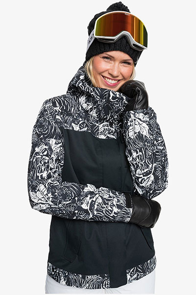 

Женская сноубордическая куртка ROXY Jetty, черный, S, Черный;белый, ERJTJ03279