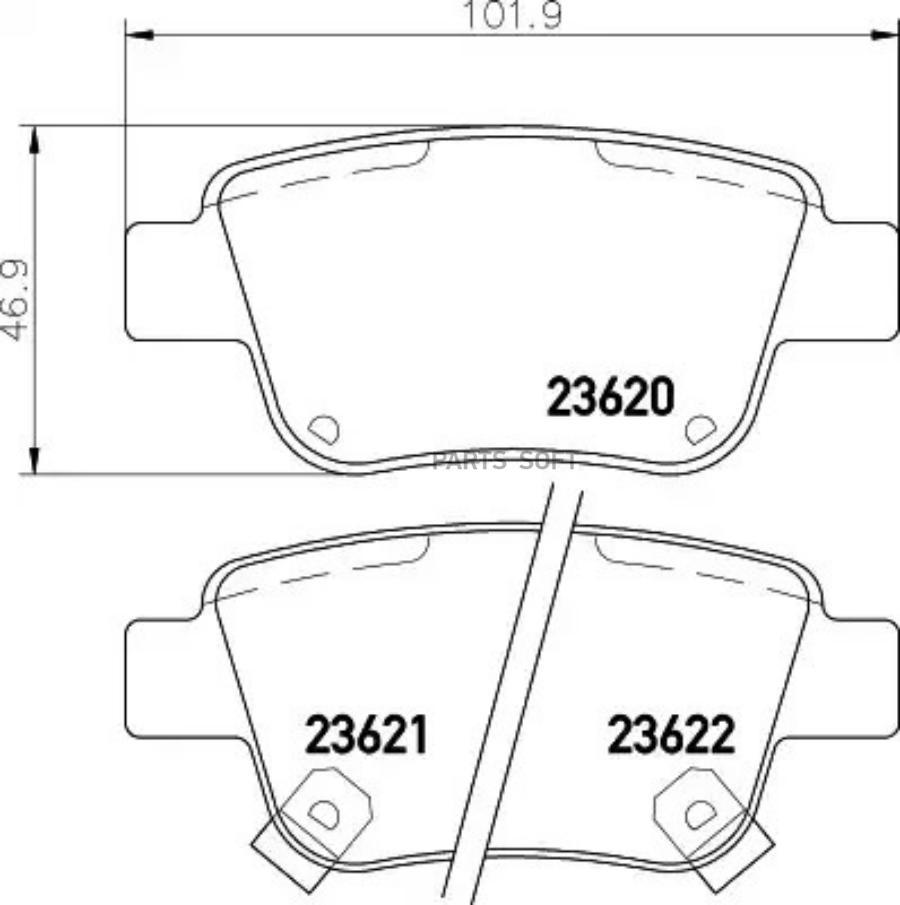 

Колодки дисковые задние toyota avensis 1.6i-2.4d-4d 03> Np1031