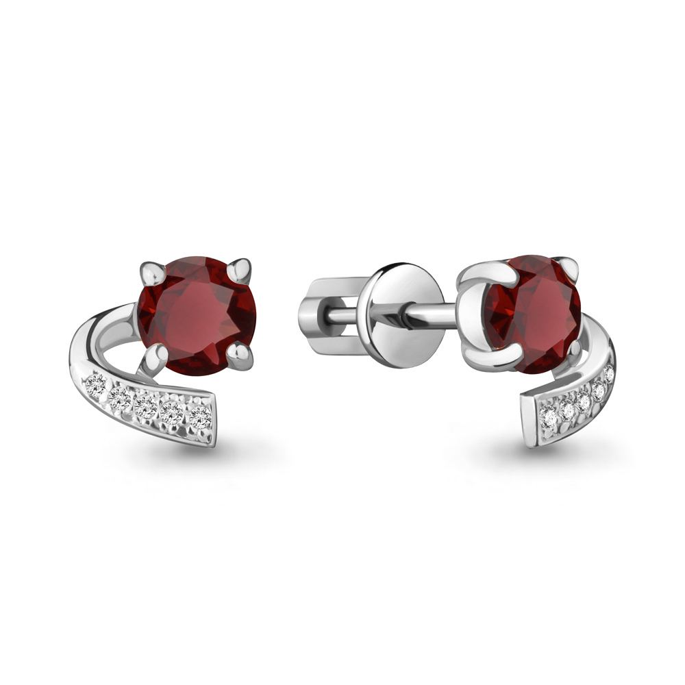 

Серьги-пусеты из серебра с гранатом Aquamarine 4717903А_925_р, 4717903А_925_р