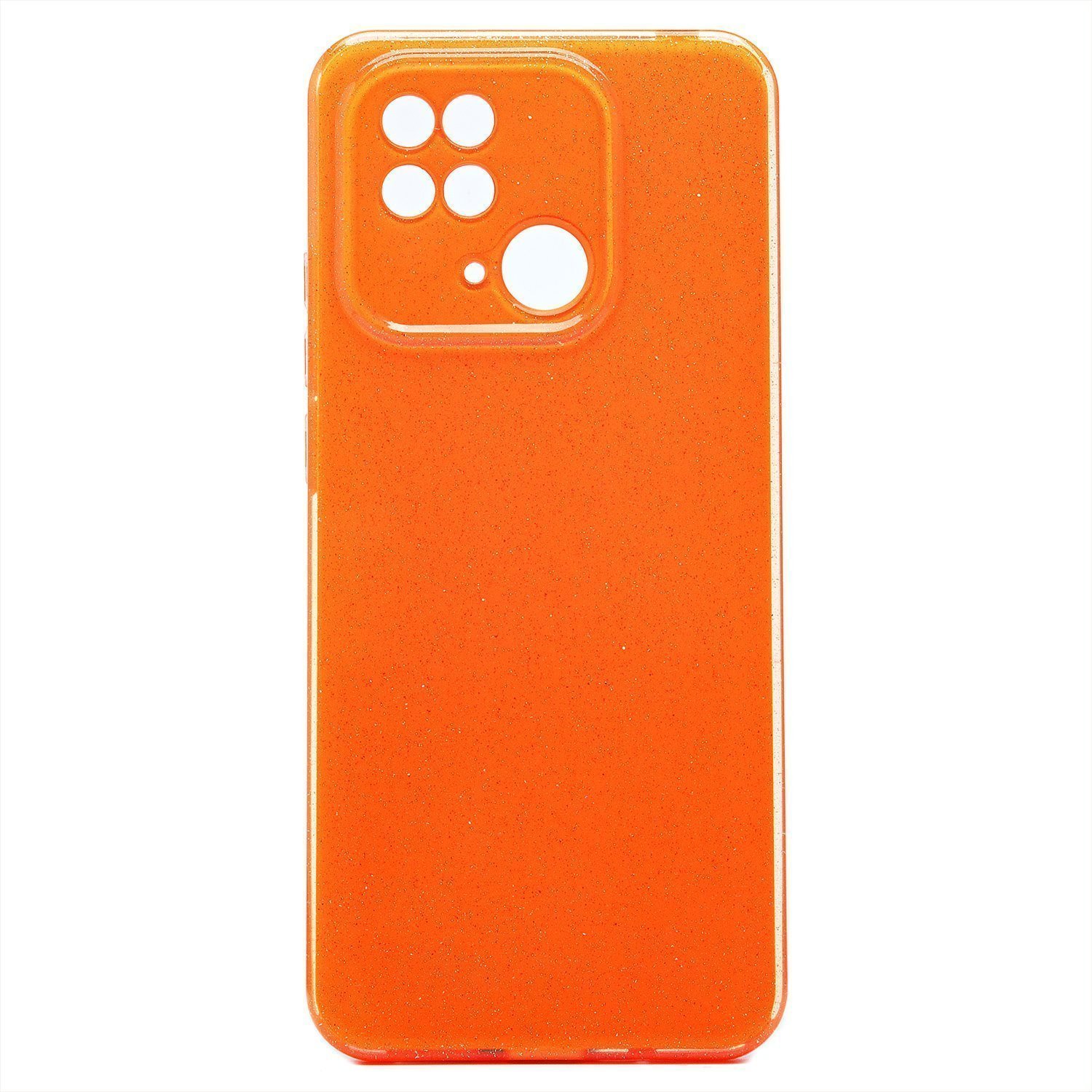 

Чехол для Xiaomi Redmi 10C (220333QNY) силиконовый с блестками 3 оранжевый