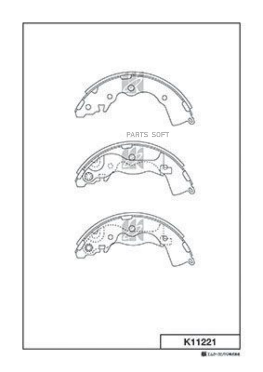 

K11221-01_=4234.00[583051GA00] !колодки барабанные з.\ Hyundai Accent 05>,Kia Rio 1.4/1.6/