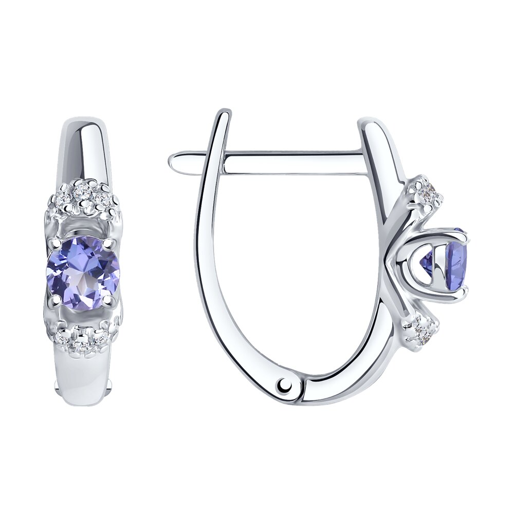 

Серьги из серебра SOKOLOV 92025271, фианит/танзанит, 92025271