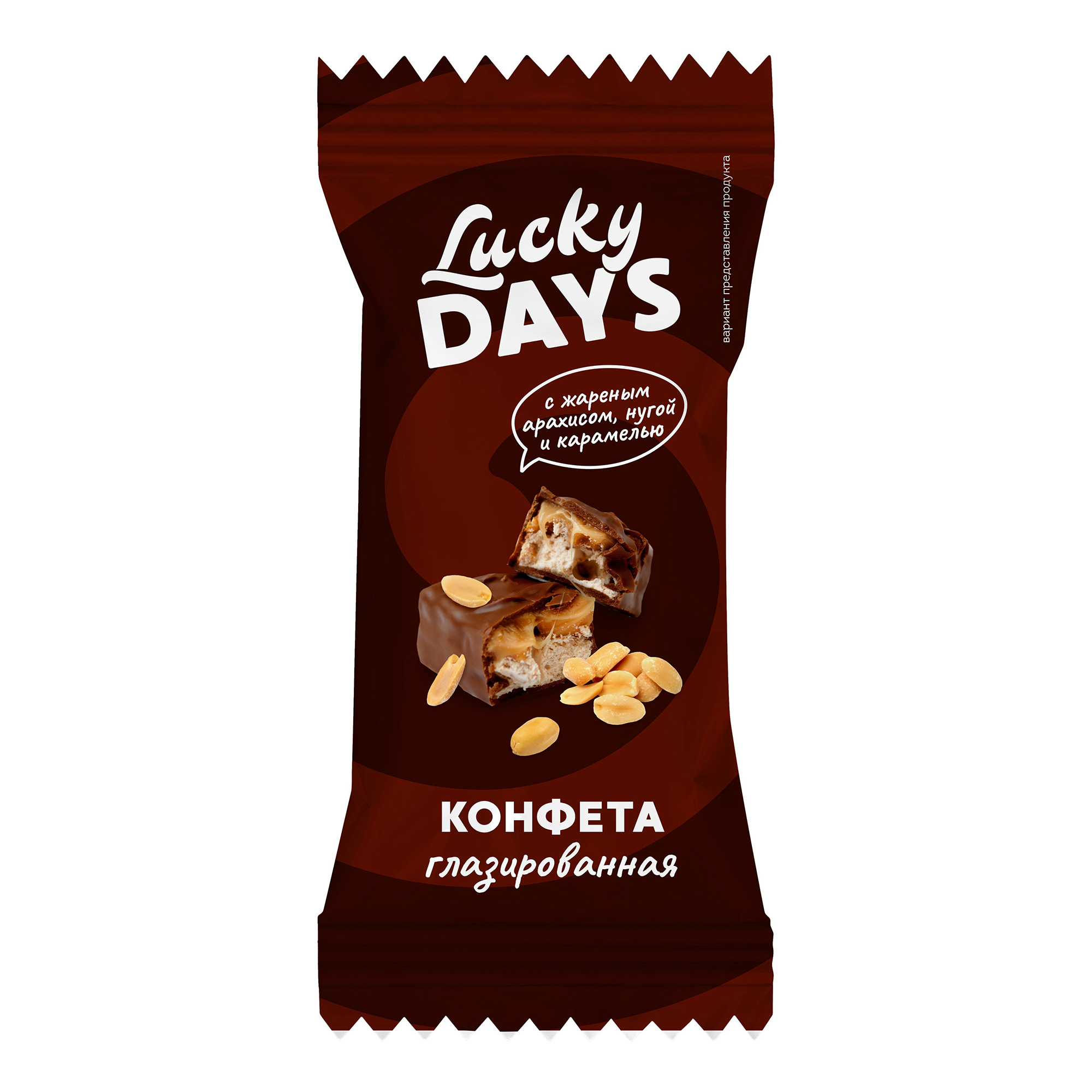 

Конфеты Lucky Days Ассорти нуга-карамель-арахис-кокос +-200 г