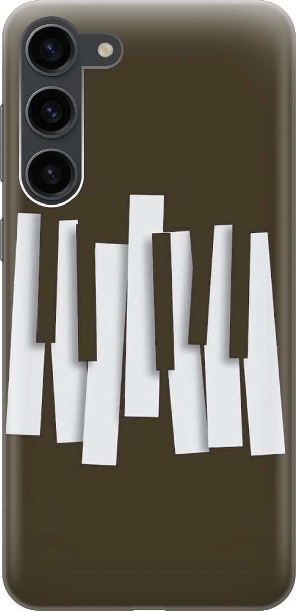 

Силиконовый чехол на Samsung Galaxy S23+ с эффектом блеска "Клавиши", Белый;черный, 158383