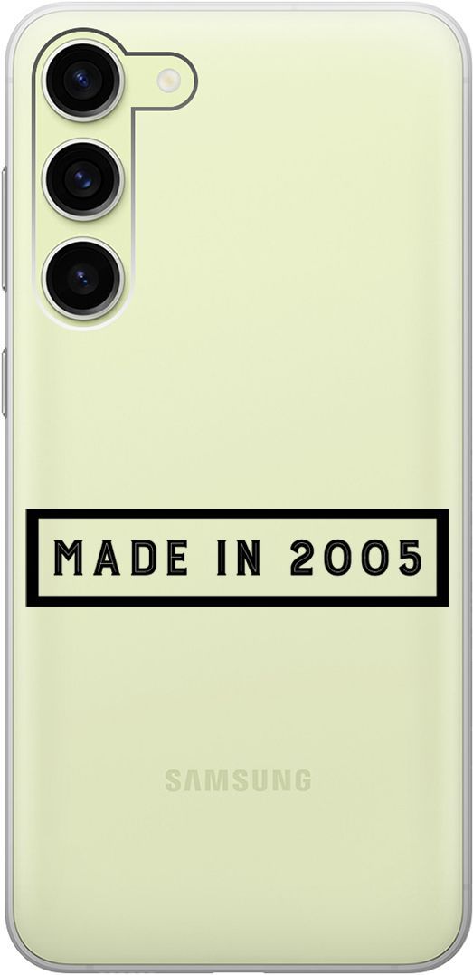 

Силиконовый чехол на Samsung Galaxy S23+ с 3D принтом "2005" прозрачный, Прозрачный;черный, 158388