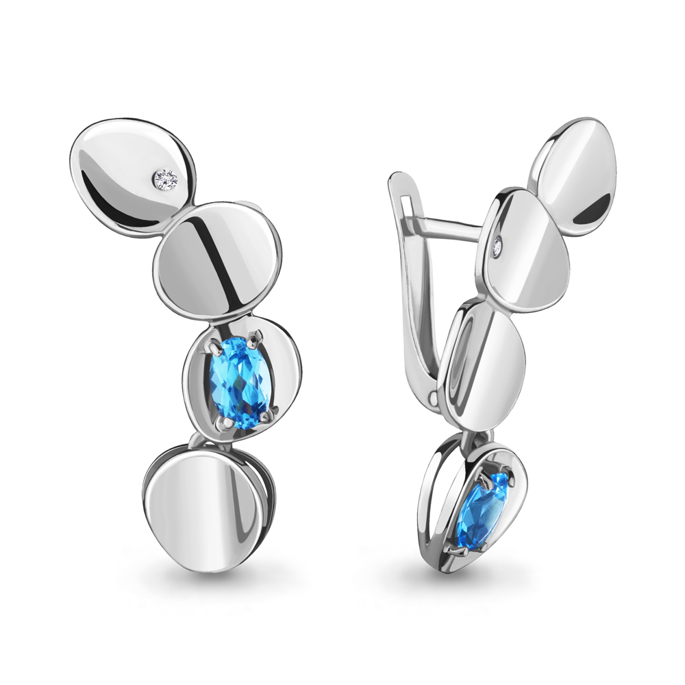 

Серьги из серебра с топазом Aquamarine 4718105А_925_р, 4718105А_925_р