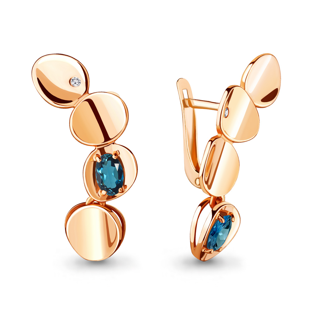 

Серьги из серебра с топазом Aquamarine 4718108А_925_з, 4718108А_925_з