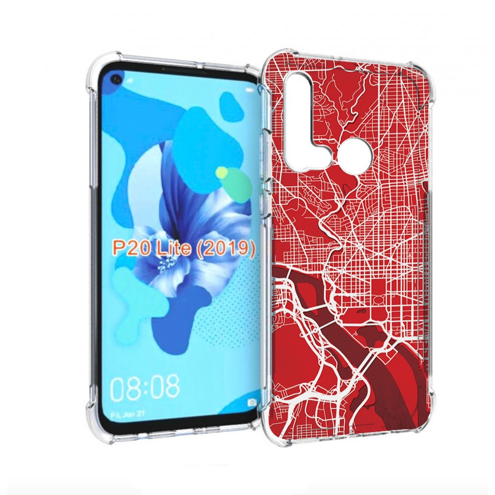 

Чехол бампер MyPads векторная-карта для Huawei P20 Lite (2019), Прозрачный, Tocco