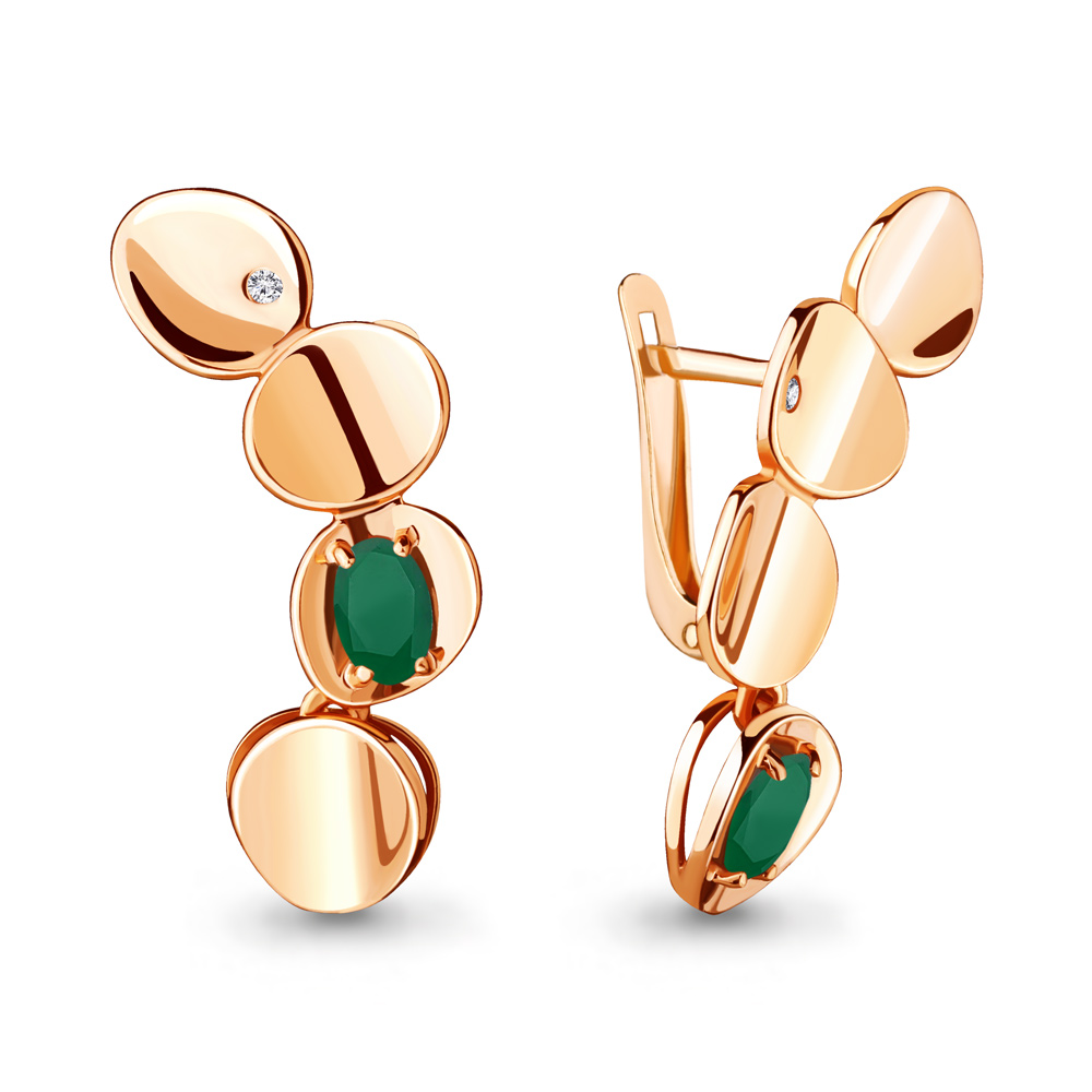 

Серьги из серебра с агатом Aquamarine 4718109А_925_з, 4718109А_925_з
