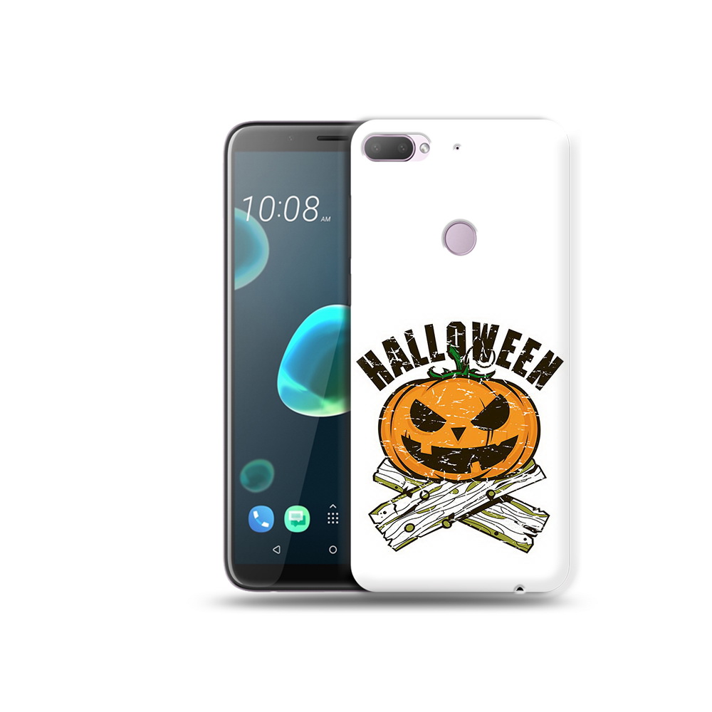 

Чехол MyPads Tocco для HTC Desire 12 Plus Хэллоуин доски тыква, Прозрачный, Tocco