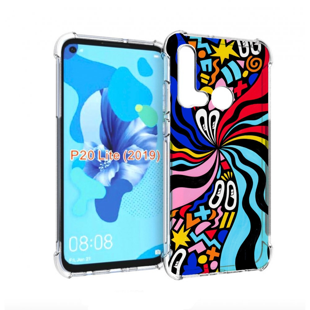 

Чехол бампер MyPads волнистая-абстракция для Huawei P20 Lite (20, Прозрачный, Tocco