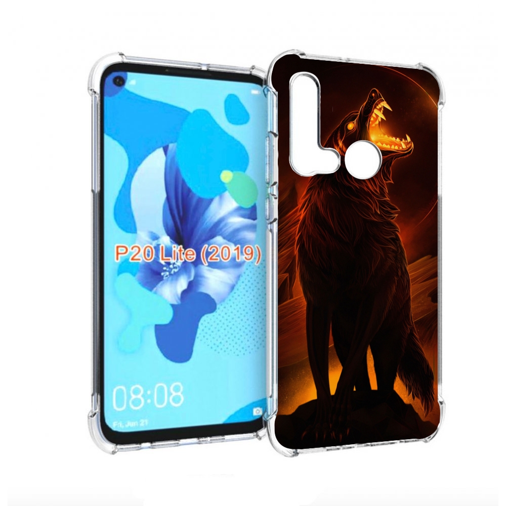 

Чехол бампер MyPads волчара с огнем внутри для Huawei P20 Lite (, Прозрачный, Tocco