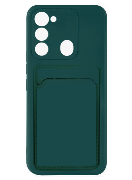 

Накладка силикон для Tecno Spark 8C c отделом для хранения карт Green, Зеленый, Tecno Spark 8C