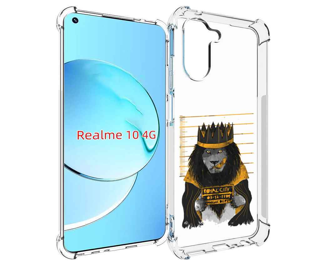 

Чехол MyPads лев в законе для Realme 10, Прозрачный, Tocco