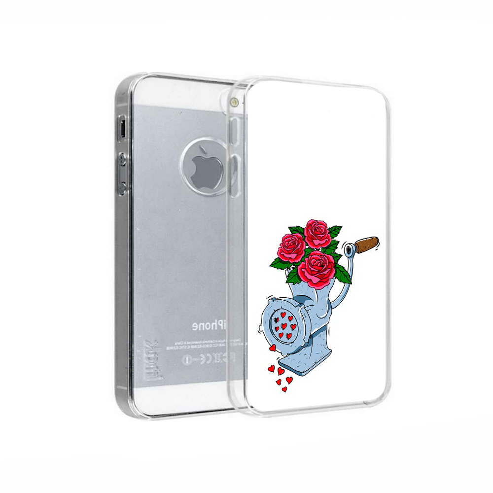 

Чехол MyPads Tocco для Apple iPhone 5 Цветочные сердца, Прозрачный, Tocco