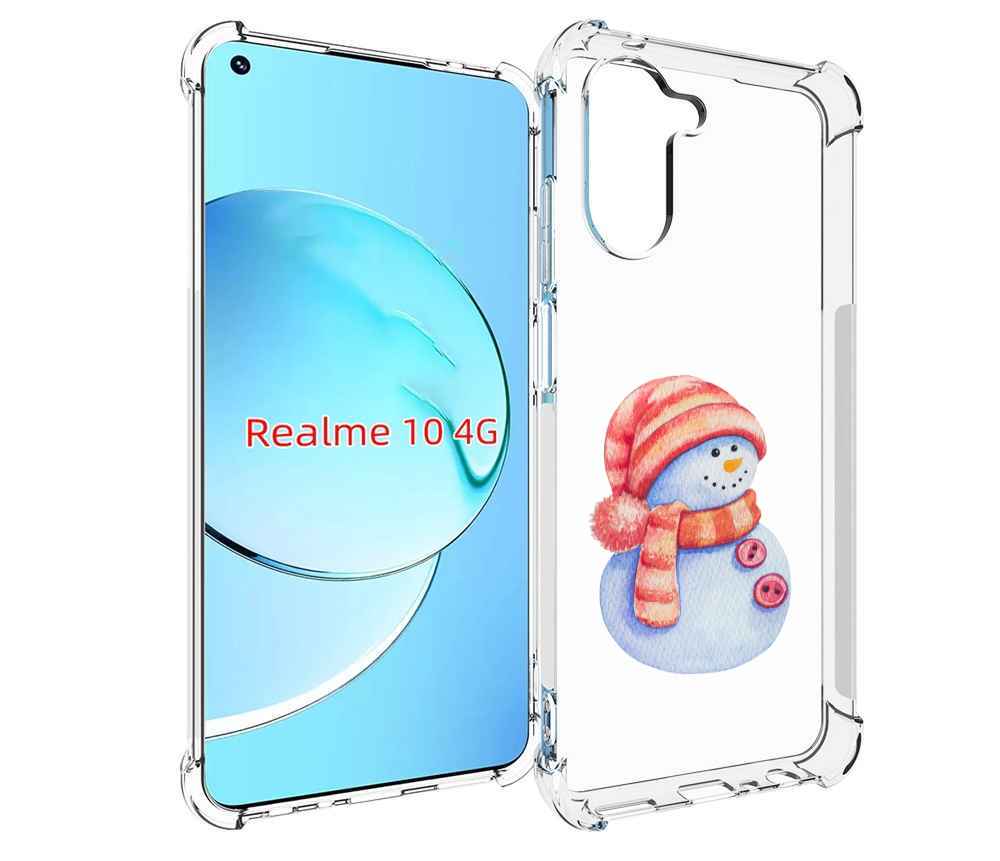 

Чехол MyPads Веселый снеговик для Realme 10, Прозрачный, Tocco