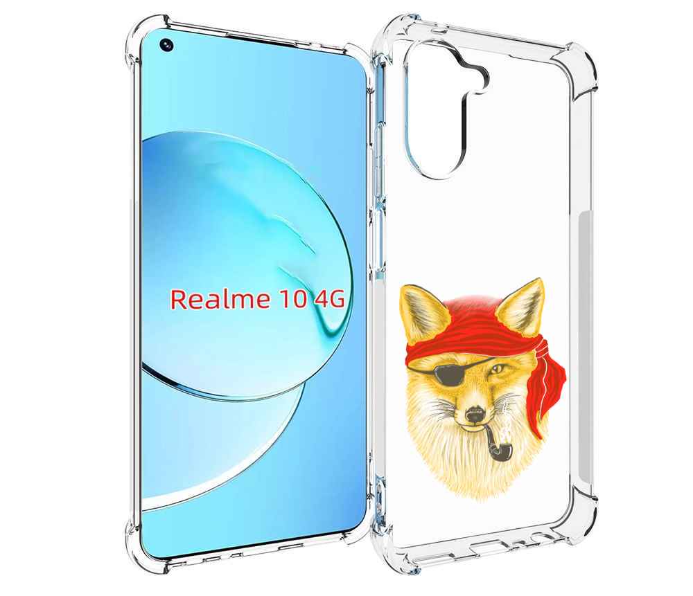 

Чехол MyPads лиса-пират для Realme 10, Прозрачный, Tocco
