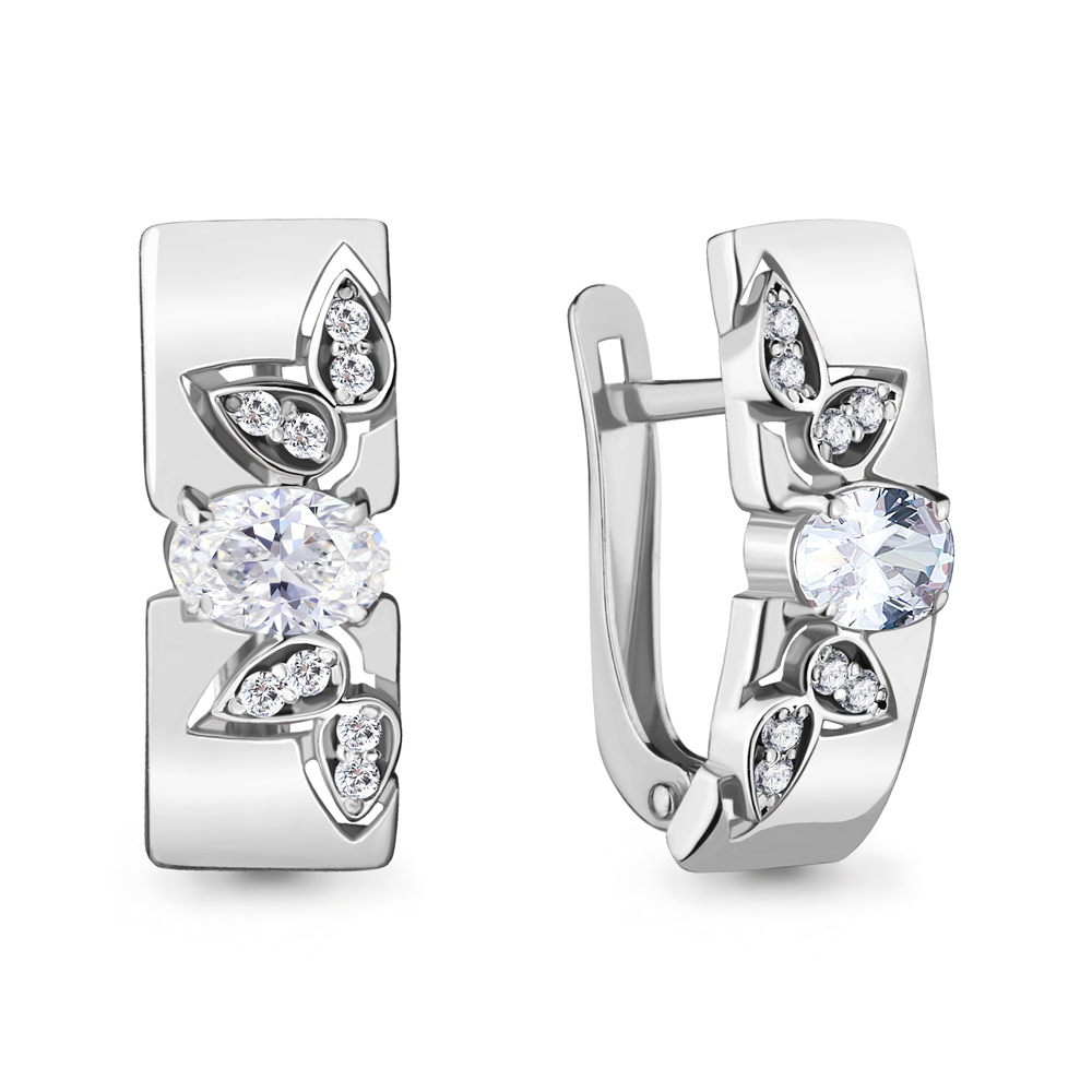 

Серьги из серебра с фианитом Aquamarine 47185А_925_р, 47185А_925_р