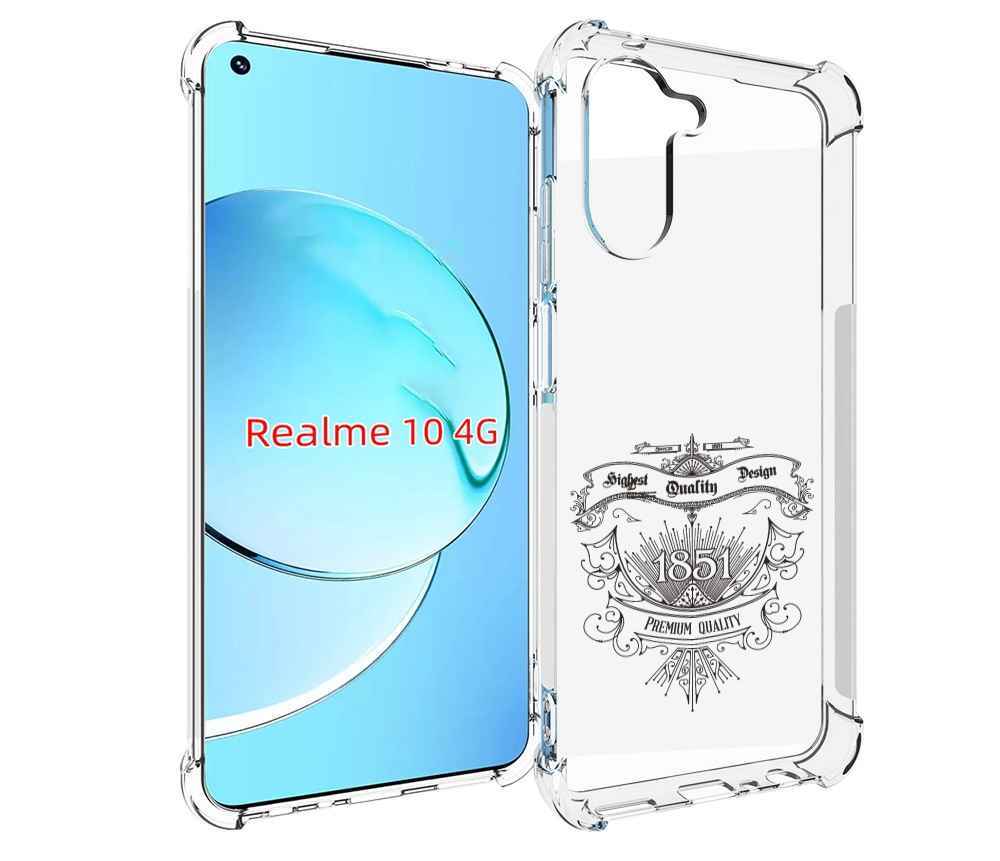 

Чехол MyPads логотип 1851 год для Realme 10, Прозрачный, Tocco