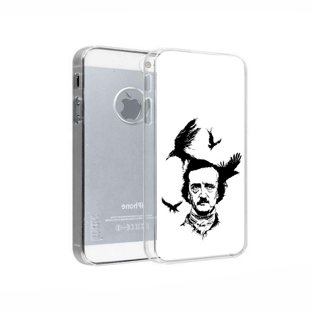 

Чехол MyPads Tocco для Apple iPhone 5 Эдгар Аллан черно белый, Прозрачный, Tocco