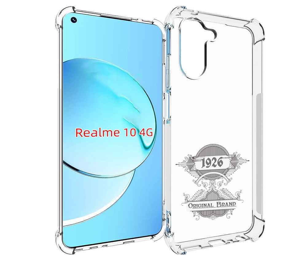 Чехол MyPads логотип черно белый для Realme 10