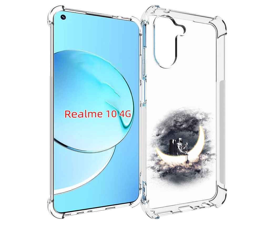 

Чехол MyPads лунный путешественник для Realme 10, Прозрачный, Tocco