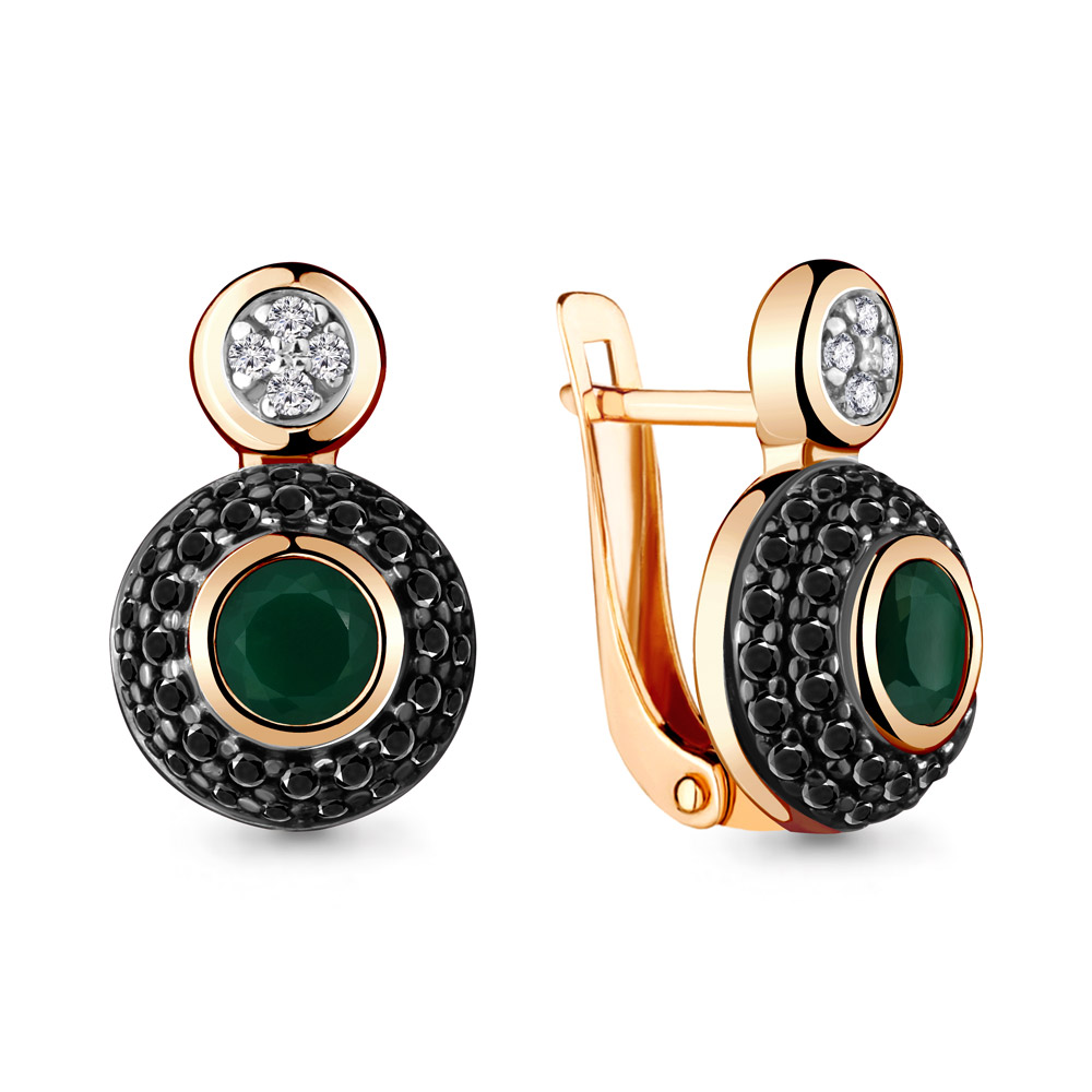 

Серьги из серебра с агатом Aquamarine 4718609АЧ_925_з, 4718609АЧ_925_з