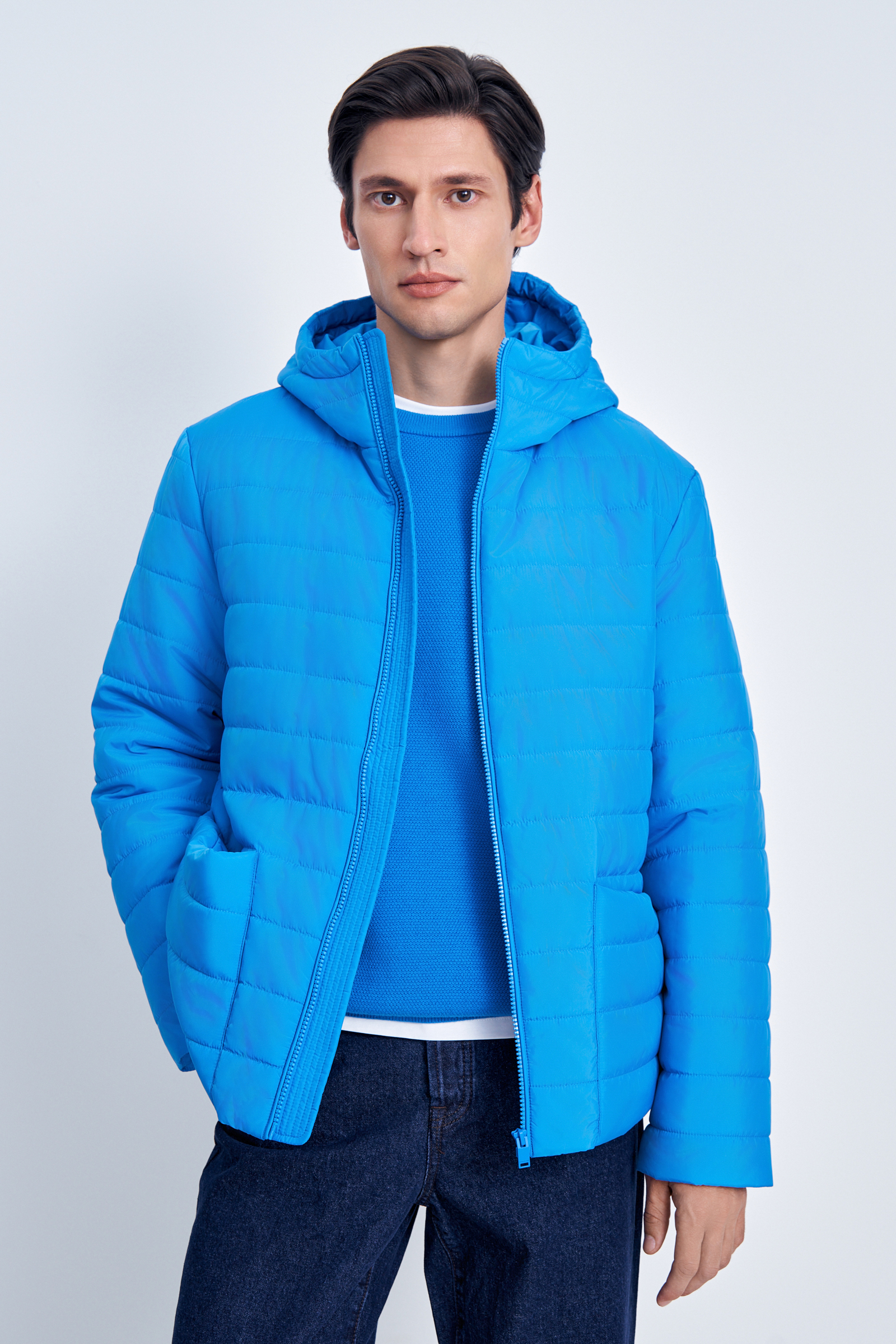 

Куртка мужская Finn Flare FAE21090 голубая 3XL, Голубой, FAE21090