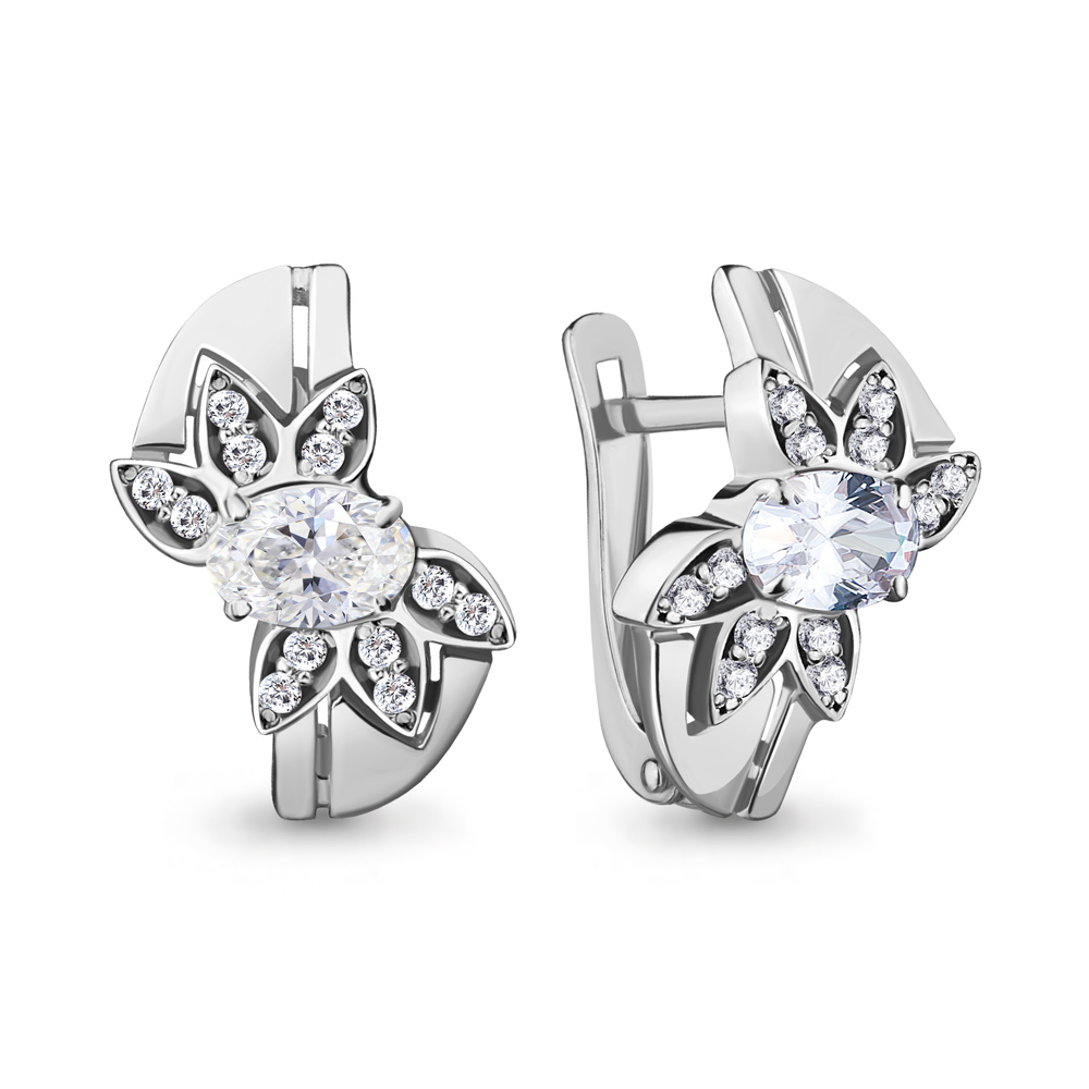 

Серьги из серебра с фианитом Aquamarine 47187А_925_р, 47187А_925_р