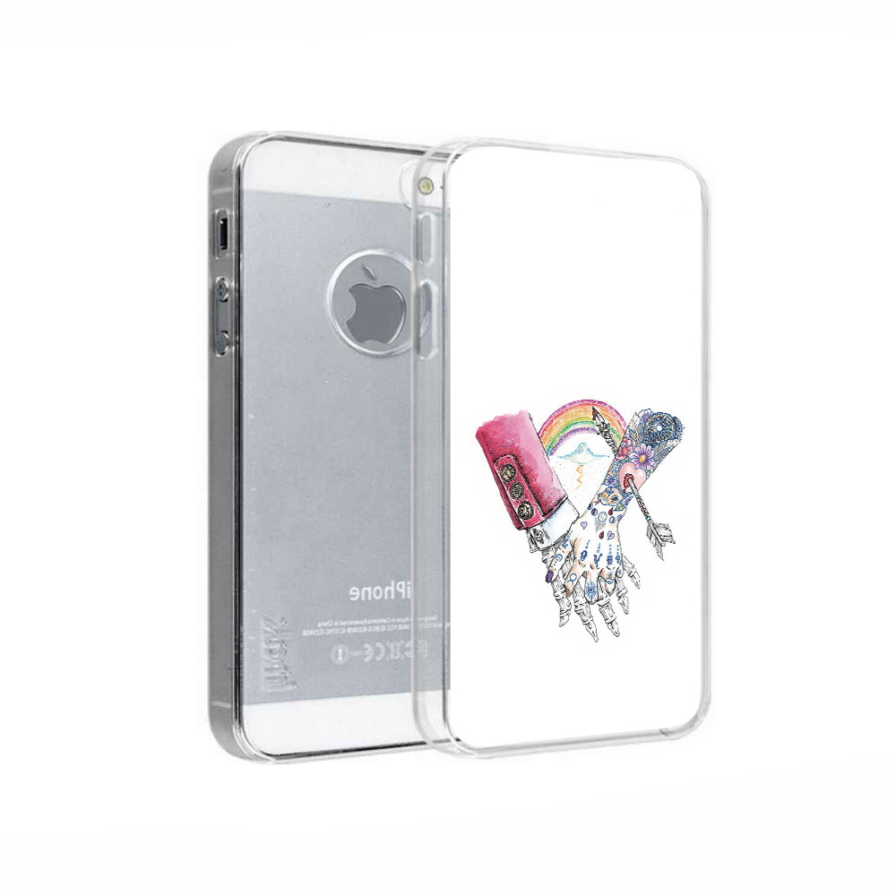 

Чехол MyPads Tocco для Apple iPhone 5 абстракция руки в татуировках, Прозрачный, Tocco