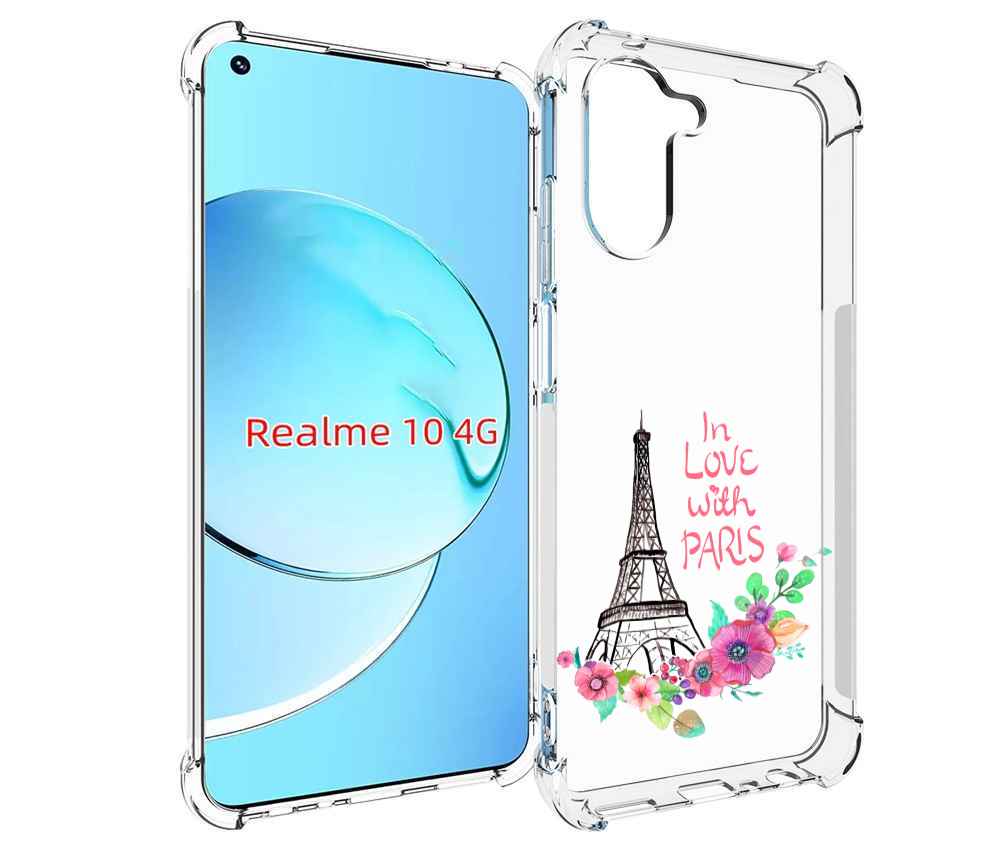 

Чехол MyPads любимый париж для Realme 10, Прозрачный, Tocco