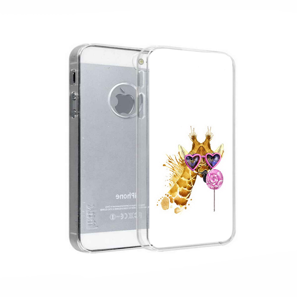 

Чехол MyPads Tocco для Apple iPhone 5 акварельный жираф, Прозрачный, Tocco