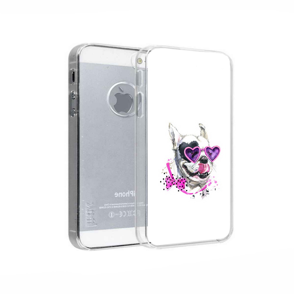 

Чехол MyPads Tocco для Apple iPhone 5 акварельный пёс, Прозрачный, Tocco