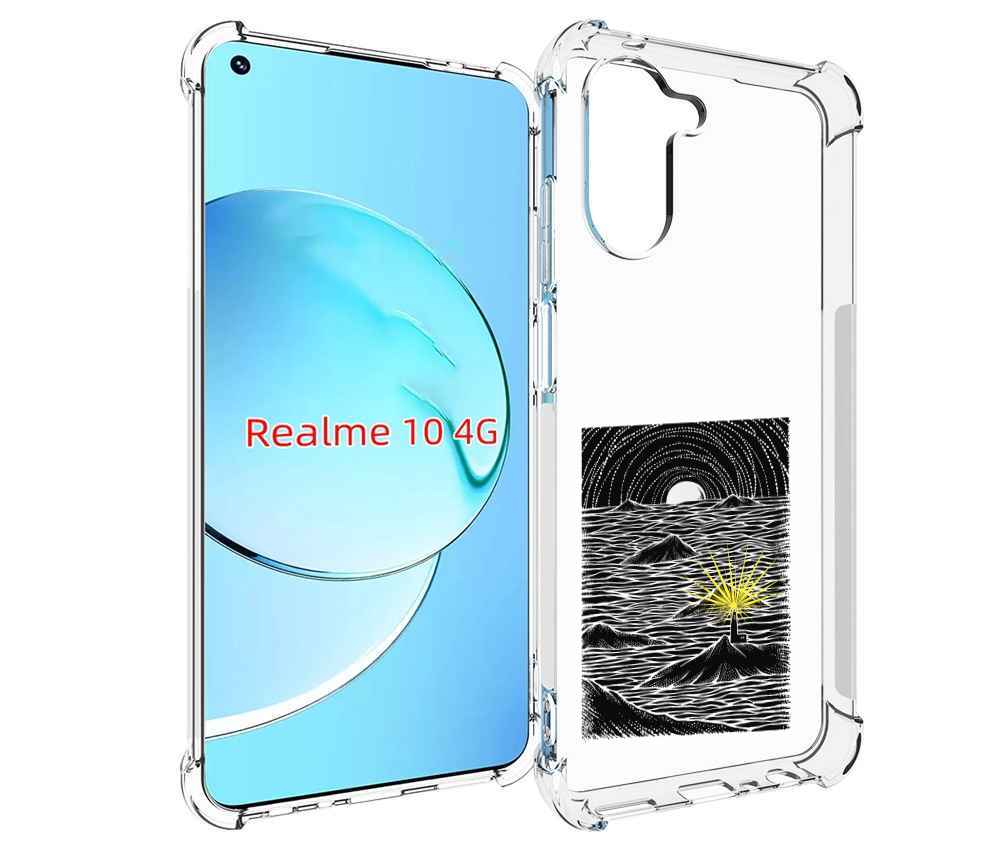 

Чехол MyPads маяк в черно белом море для Realme 10, Прозрачный, Tocco