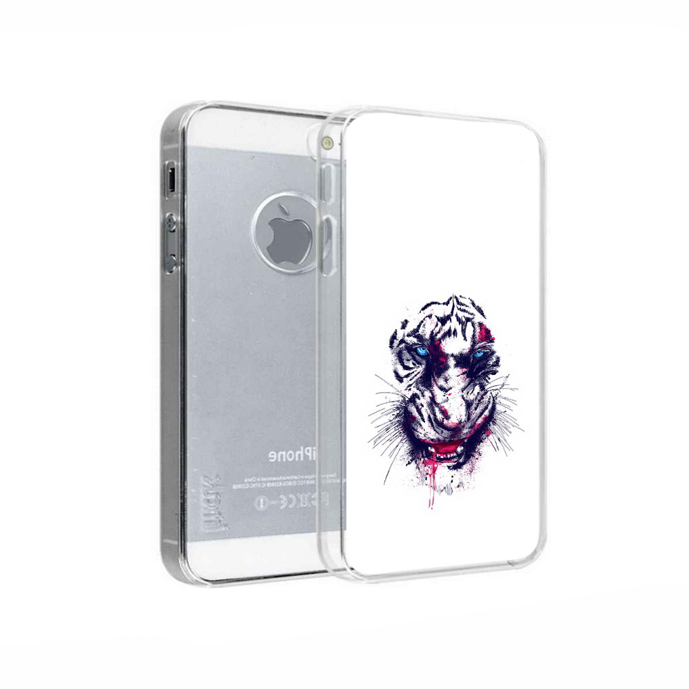 

Чехол MyPads Tocco для Apple iPhone 5 безумный тигр, Прозрачный, Tocco