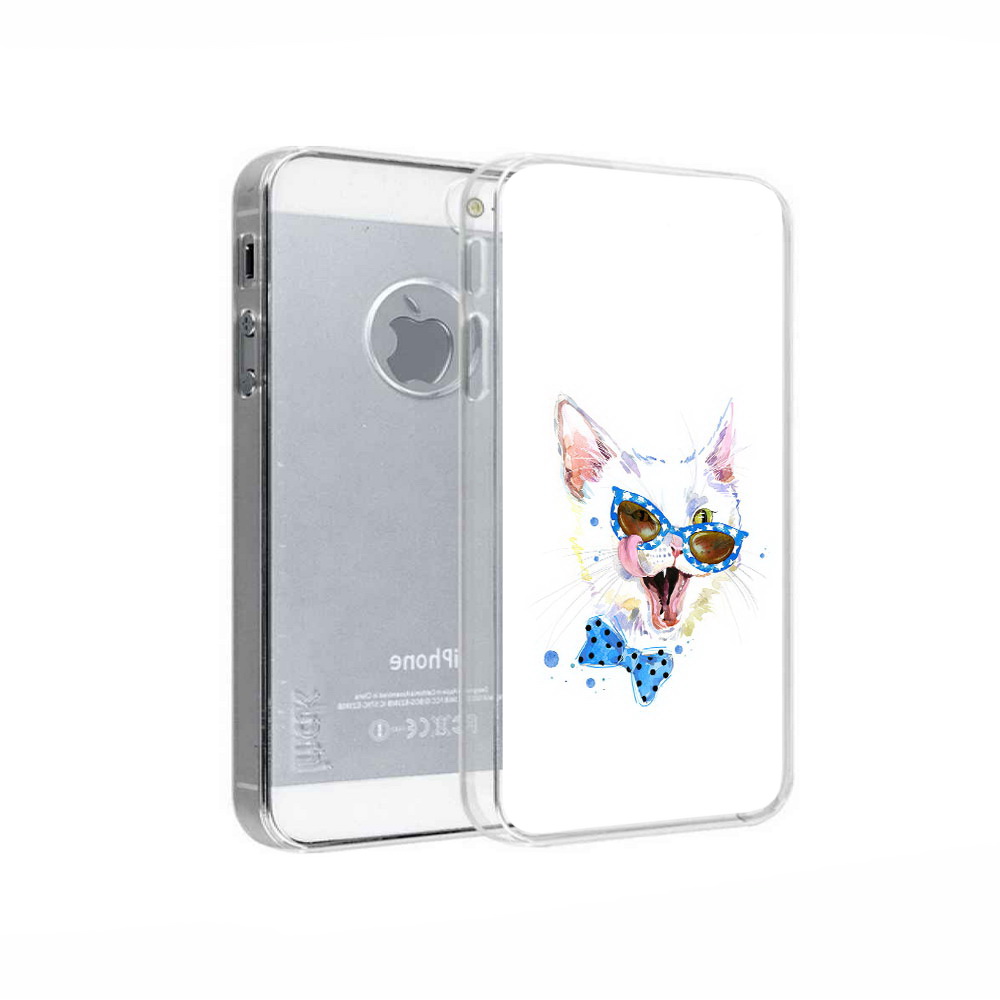 

Чехол MyPads Tocco для Apple iPhone 5 белый кот, Прозрачный, Tocco