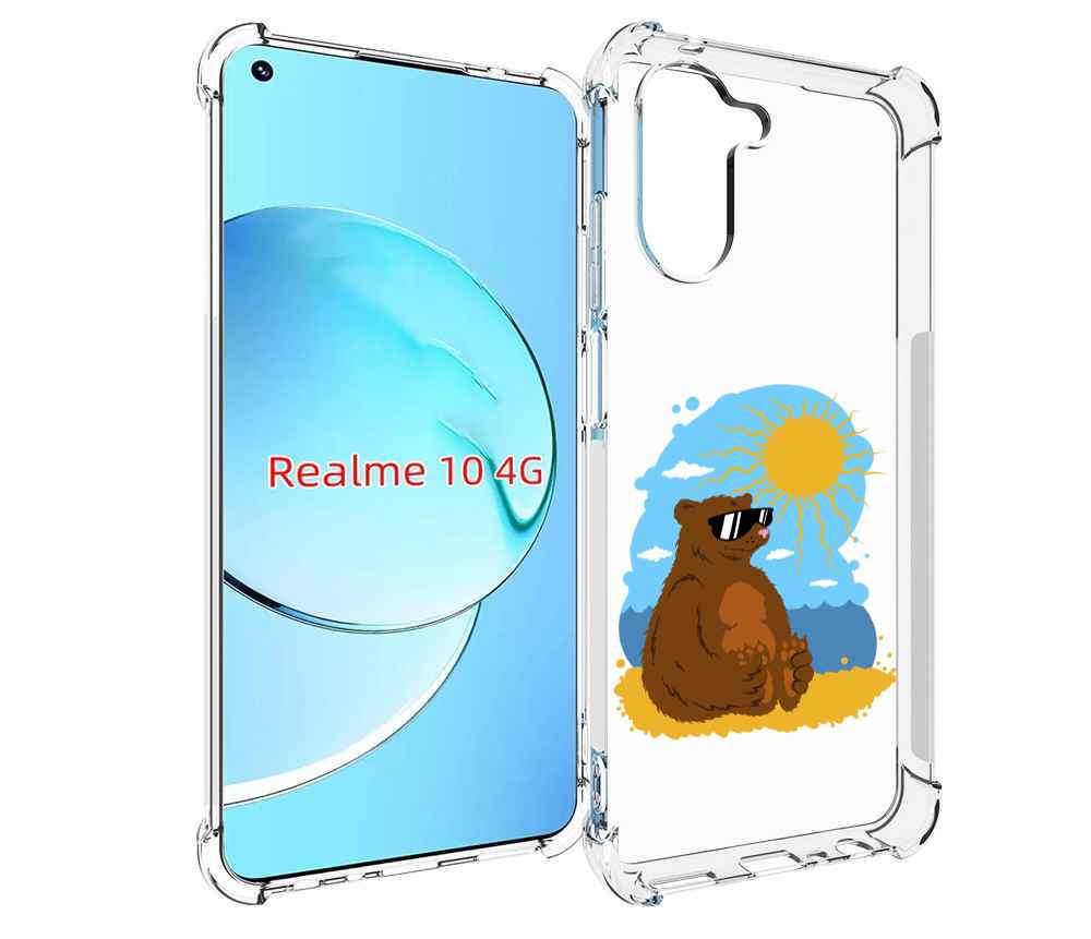 

Чехол MyPads медведь на чиле для Realme 10, Прозрачный, Tocco