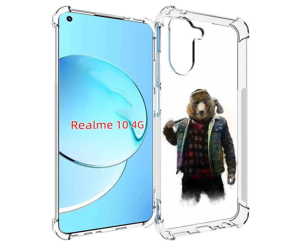 

Чехол MyPads медведь с топором для Realme 10, Прозрачный, Tocco