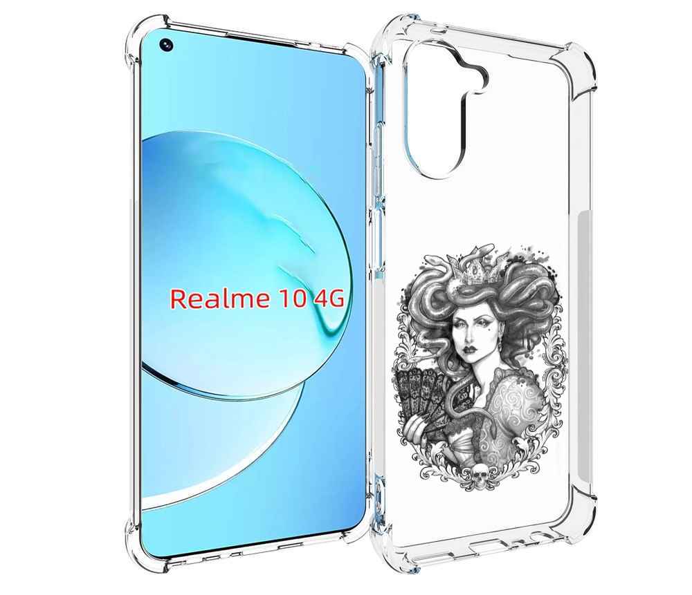 

Чехол MyPads медуза черно белый для Realme 10, Прозрачный, Tocco