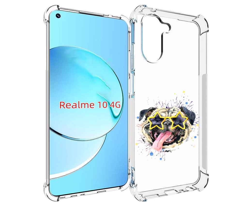 

Чехол MyPads мопс боксер для Realme 10, Прозрачный, Tocco