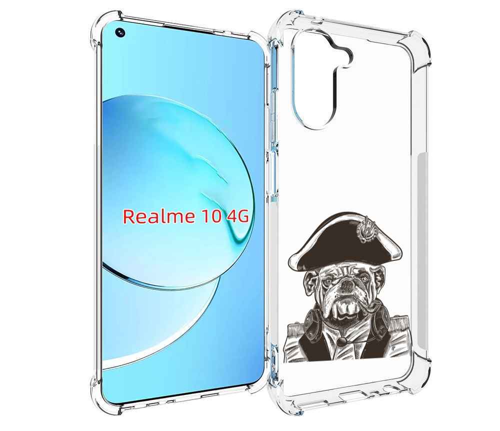 

Чехол MyPads мопс генерал для Realme 10, Прозрачный, Tocco