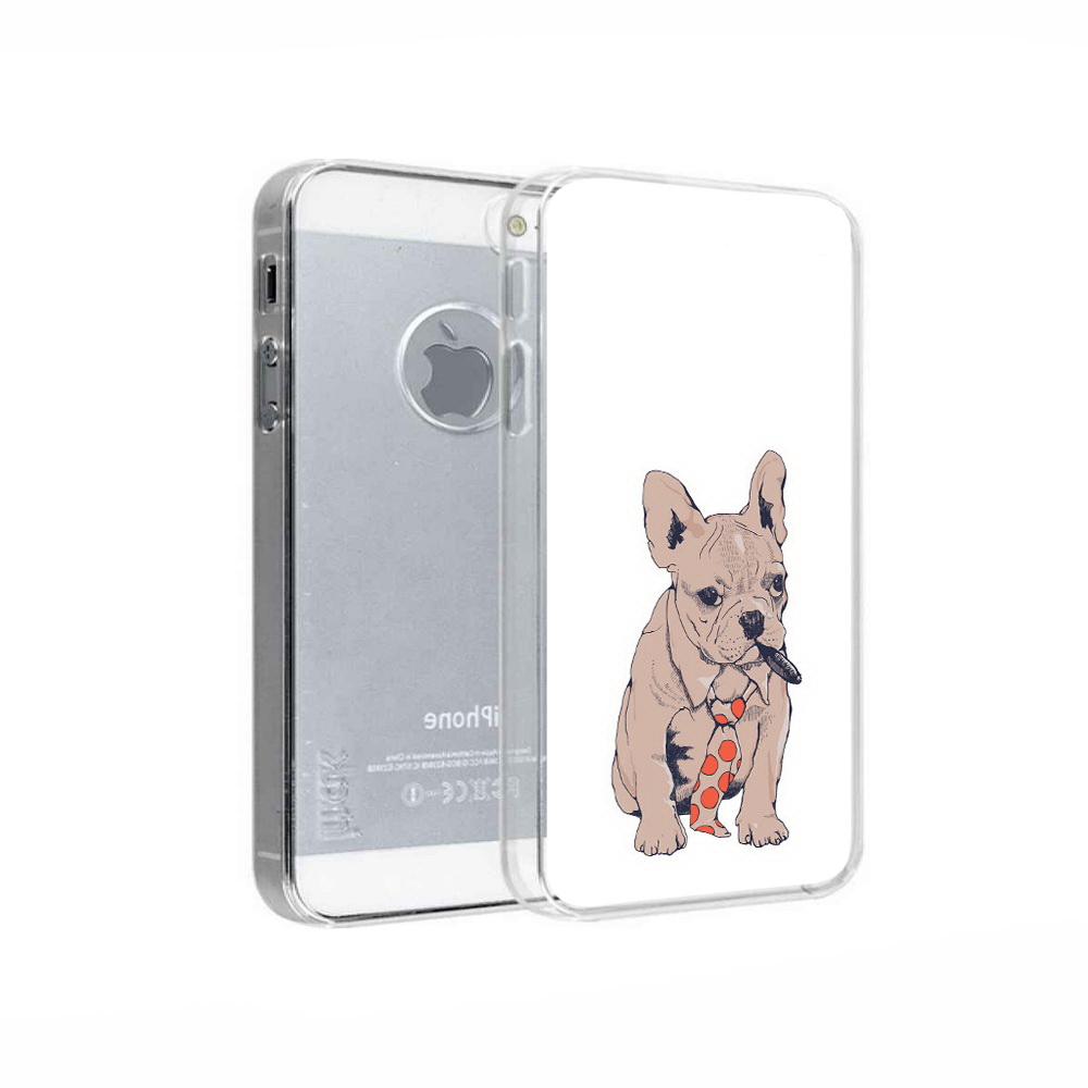 

Чехол MyPads Tocco для Apple iPhone 5 бульдог с сигарой, Прозрачный, Tocco