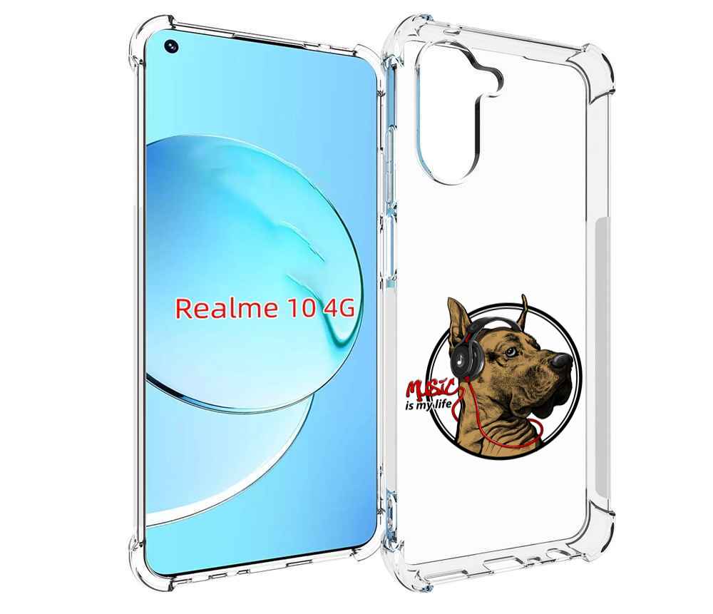 

Чехол MyPads музыкальная собака для Realme 10, Прозрачный, Tocco