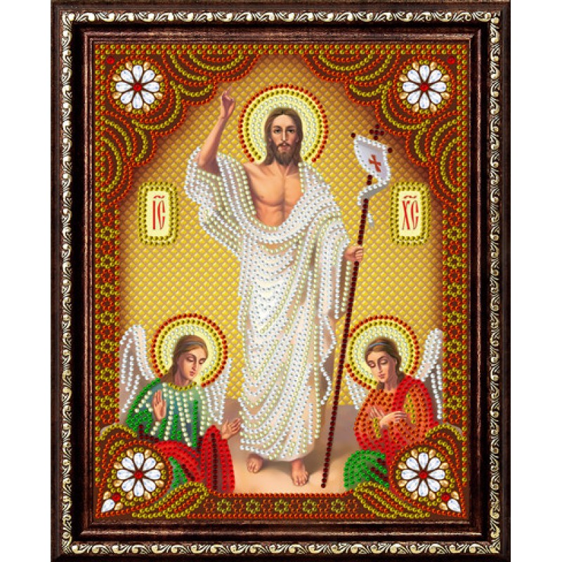 

Алмазная мозаика DVEKARTINKI KDA Икона Воскресение Христово 27x33, подрамник, Икона Воскресение Христово