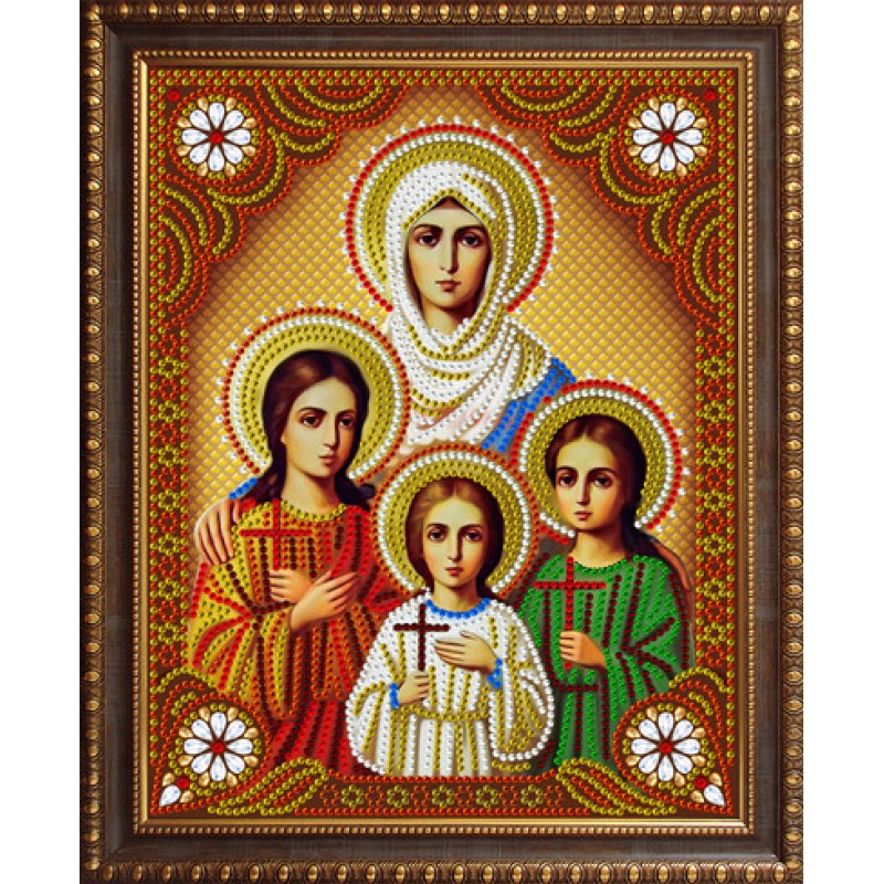 

Алмазная мозаика DVEKARTINKI KDA Икона Вера, Надежда, Любовь и мать их София 27x33, Икона Вера, Надежда, Любовь и мать их София